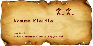 Krause Klaudia névjegykártya